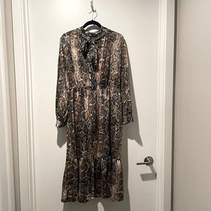 SNAKE PRINT SATIN ZARA DRESS